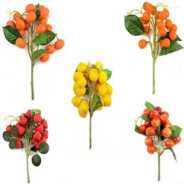 Party Decoration 1Bouquet Artificial Orange Potted Tree Bonsai Accessories Vegetable Plants Kitchen Toys For Wedding Home