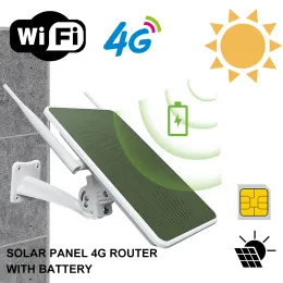 Routers Outdoor Waterproof Multiband 4g Sim Card Router Wifi with Solar Panel Builtin 4*18650 Battery Long Standby