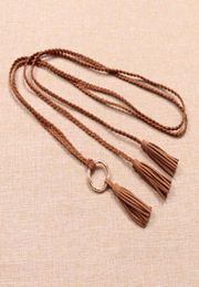 Rope Waist Belt Braided Fashion Creative Tassel Dress PU Leather For Women Jewellery Accessories Belts7129612