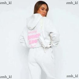 White Foxx Hoodie Designer Women's Hoodies Letter Print 2 Piece Outfits Cowl Neck Long WHITE Sleeve Sweatshirt and Pants Set Tracksuit Pullover Hooded 660