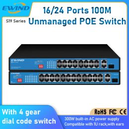 Control EWIND Fast POE Switch 16/24 Ports 100M Ethernet Switch with 2 1000M Uplink RJ45 Ports and 1 100/1000M SFP Slot AI Smart Switch