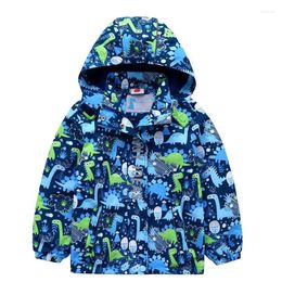 Jackets Spring Autumn Waterproof Animal Print Fleece Child Coat Baby Boys Children Outerwear Kids Outfits For 3-12 Years Old