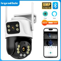 Cameras legendsafe Dual Screen Wifi Camera Waterproof Securiy Protectio 8MP 4K Wireless Outdoor Human Detection ICSEE VideoSurveillance