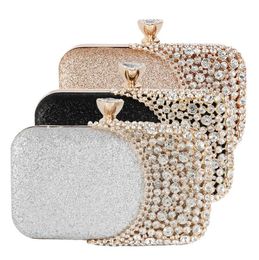 new rhinestone handbags luxury Diamond setting banquet clutch bags dazzling exquisite evening bags