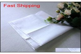 Pure White Handkerchief Soild Colour Small Square Cotton Sweat Towel Plain Painting TieDye Printing Diy MultiFunction Handkerchie5719155
