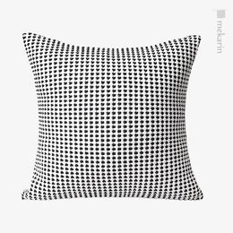 Pillow Nordic Original Design Leather Black And White Hand-woven S Home Decor Luxury Decorative Lining For Sofa