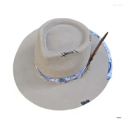 Berets Wool Hat Cowboy HippiesHat Adult Fedoras Stage Show Fashion Headpiece