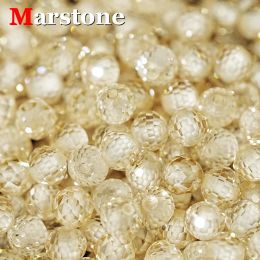 Beads 28MM Yellow Moissanite Loose Stone D Color VVS1 Moissanite Diamond Bead Spherical Perforated Moissanite for Diy Jewelry Making