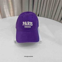 24 double printed Paris Korean B version embroidered letter soft top PARIS duck tongue for women with small face easy to wear baseball cap tr