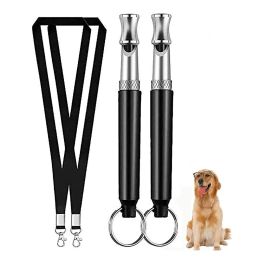 Whistles Silent Ultrasonic Dog Whistle Stop barking Adjustable Pitch Dog Training Whistle with Lanyard Strap and Clicker