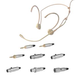 Microphones Double Earhook Headset Microphone Portable Headworn Omnidirectional Condenser Cartridge Mic For Sennheiser Wireless