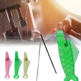 Leathercraft 5Pcs Fish Type Sewing Needle Inserter, Quick Plastic Needle Threader for DIY Sewing Craft,Sewing Machine Needle Threaders