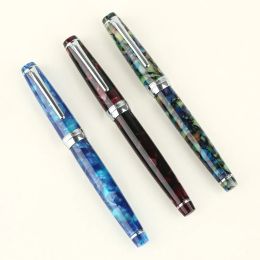 Pens Majohn Newmoon 2 Fountain Pen Acrylic Resin EF 0.38mm /F 0.5mm /EF Bent Nib 0.6mm Writing Gift Pen Office School Supplies