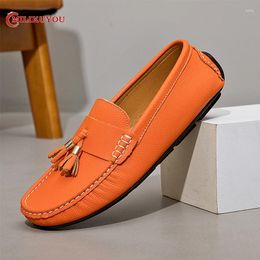 Casual Shoes 2024Brand Genuine Leather Men Shoe Luxury Mens Loafers Moccasins Breathable Slip On Versatile Design Driving Summer