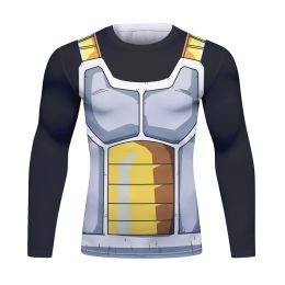 Sweatshirts New Haruku Men T Shirt Homme Compression Costume Vegeta Tshirt Son Goku Tshirts Rashguard Fiess Gym Sportwear Top Tees