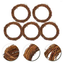 Decorative Flowers 5 Pcs Doors Windows Rattan Garland Rustic Wedding Decorations Farmhouse Hanging Wreaths DIY Ring