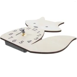 Wall Clocks Clock Kid's Room Non Ticking -shaped Bedroom Convenient Wooden Decor