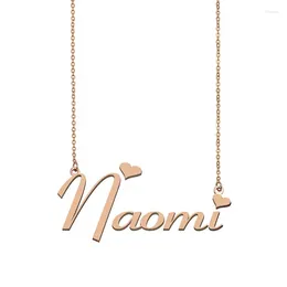 Pendant Necklaces Naomi Name Necklace Personalized Custom For Women Stainless Steel Jewelry Friends Birthday Wedding Christmas Mother Gift