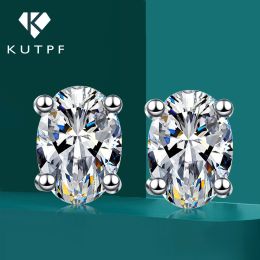 Earrings 1/2 Carat D Color Oval Cut Moissanite Diamond Stud Earrings with GRA Certificates S925 Sterling Silver Ear Studs for Women Men