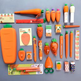 Pens Sharkbang Designed Creative Carrot Strawberry Stationery Set 20pcs Pack Kids Birthday Gift Pencil Case Gel Pen School Suppliers
