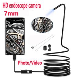 Cameras 7MM TYPE C USB Mini Endoscope Camera Flexible Hard Cable Snake Borescope Inspection Camera for Android Smartphone PC