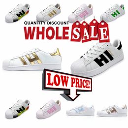 2024 Designer shoes Shell Casual Shoes Men Women Fashion Trend stripe Flat Leather shell-toe shoes Sports Running Shoes 36-45