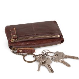 Wallets Brand Men Coin Purse Vintage ID Credit Card Holder Designer Frosted Short Wallets Genuine Leather Key Holder Small Money Bag