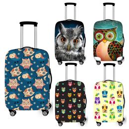 Accessories Cute Owl Luggage Cover for Traveling Waterproof Antidust Suitcase Cover for 1832 Inch Trolley Case Elastic Protective Covers