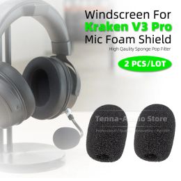 Accessories Headphone Mic Windshield For Razer Kraken V 3 V3 Pro Headset Microphone Windproof Pop Philtre Windscreen Sponge Foam Cover Shield