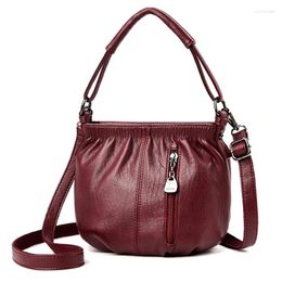 Shoulder Bags Small Solid Colour PU Leather Handbags For Beautiful Women 2024 Female Retro Daily Luxury Travel Totes