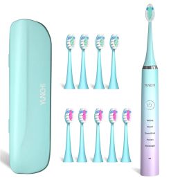 Heads YUNCHI Rechargeable Sonic Electric Toothbrush 5 Mode Waterproof Fast Chargeable Electric Tooth Brush Head Travel S2 Couple Gift