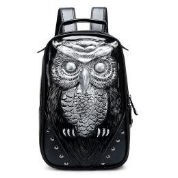 Backpacks Animal Cool Women 3D Owl Small Backpack High Quality Ladies Backpack Purse Cute Black Daypack for Girls