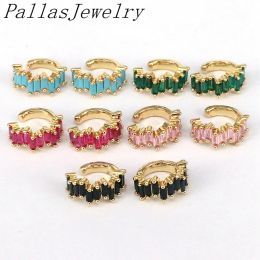 Earrings 5Pairs Fashion Ladies Gold Plated Trend Crystal Ear Cuff Zircon Clip On Earrings Fine Without Piercing Earrings Jewelry Gift