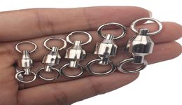 10Pcslot Heavy Duty Ball Bearing Stainless Steel Fishing Rolling Swivels Connector Hook Solid Rings Size 0123456789103112512
