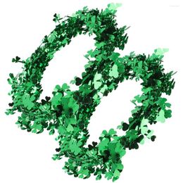 Decorative Flowers Irish Party Supplies St Patricks Day Decoration Tinsel Wreath Home Decorations Hanging