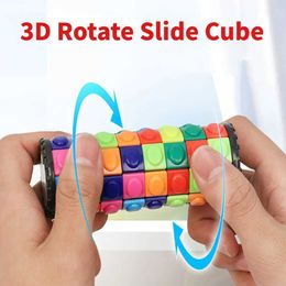 Decompression Toy Creative 3D rotating slider cube puzzle Colour tower decompression novel cube childrens puzzle toy parents children Montessori props gifts