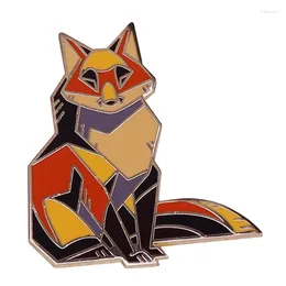 Brooches Sitting Quietly Badge Polygon Effect Enamel Pin Cool Animal Brooch Unique And Fashionable Decor