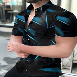 Men's Casual Shirts 2024Men's T-shirt Short-sleeved Button-down Shirt Plaid Stripe Hawaiian Soft And Comfortable Outdoor Street Tops