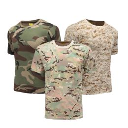 Footwear Tactical Combat Shirt Camouflage ONeck Military Shirt Hunting Clothes Outdoor Hiking Camping Army Camo T shirt For Men