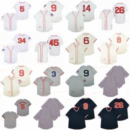 Retired 3 Jimmie Foxx Baseball Jersey 6 Johnny Pesky 8 Carl Yastrzemski 9 Ted Williams 14 Jim Rice 26 Wade Boggs 34 David Ortiz 1939 1946 1967 Vintage Retro Mesh Stitch