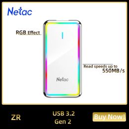 Drives Netac External hd RGB SSD 1tb Portable External Ssd 128gb 250gb 500gb 1tb USB 3.2 Gen2 Type C Hard Drive Disc For Xbox Laptop PC