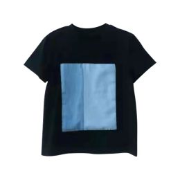 T-shirts 12m to 10 Years Baby & Boys Summer Denim Blue Colour Block Patch Cotton Casual Tee Children Boy Geometric T Shirts Tops Clothes