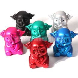 Newest Smoking Colourful Elephant Zinc Alloy Portable Drawer Dry Herb Tobacco Grind Spice Miller Grinder Crusher Grinding Chopped Hand Muller Cigarette Holder DHL