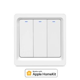 Control Wifi Smart Neutral Needed Button Light On/off Wall Switch 1/2/3 Gang Eu Uk 86x86mm Work with Apple Homekit