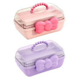 Bins Girl Hair Accessories Storage Box Portable Jewelry Storage Box for Hair Ties Hair Pins Barrette Hair Bows Scrunchies