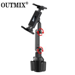 Stands OUTMIX Car Cup Holder Phone Mount Universal Adjustable Angle Car Cradle Cup Tablet Mount for 412.9 inch Mobile Phones Tablet PC