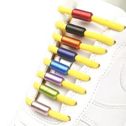 Shoe Parts Elastic Shoelaces Lazy Laces Movement Semicircle Multi Color Options No Tie Shoelace Round Colorful Metal 18 Colors