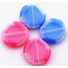 Storage Bottles Simple And Practical Round 2-cell Plastic Box Advertising Sliding Double Cell Candy