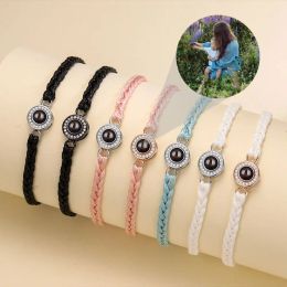 Bracelets Projection Photo Bracelets Personalized Custom Photo Circle Bracelet for Women Men Couple Girlfriend Memorial Jewelry Gift 2023