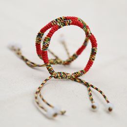 Handmade Colourful Rope Braided Lucky Beaded Charm Bracelets For Women Men Lover Adjustable Knots Bangle Wrist Jewellery